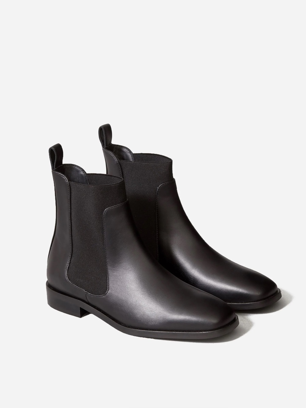 Everlane Square Toe Italian Leather Chelsea Boot Black 10